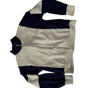 Nucleus Colorblock Zip-Up Jacket XL Gray & Navy Polyester Blend Vintage